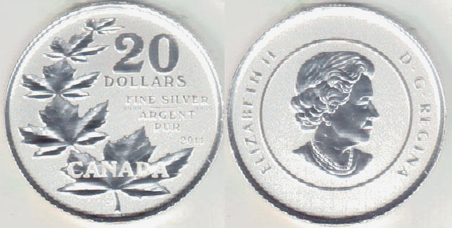 2011 Canada silver $20 (Maple Leave) Proof K000070